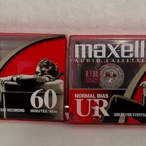 Maxell Audio Cassette Tapes 60 min, Normal Bias UR, Set of 2, NEW